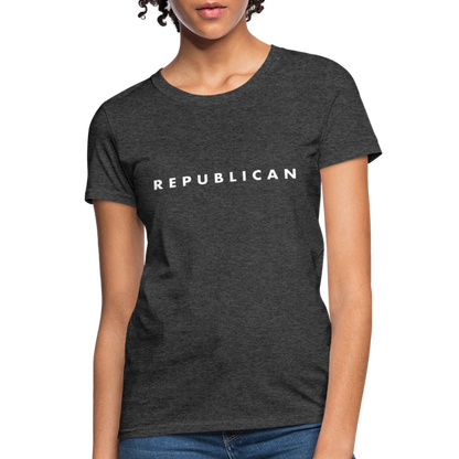 Republican Women's T-Shirt (White Letters) - heather black