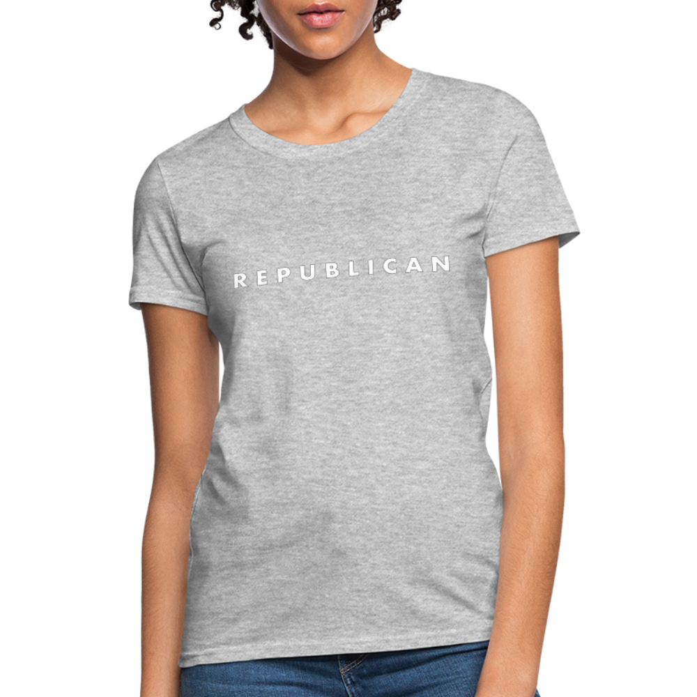 Republican Women's T-Shirt (White Letters) - heather gray
