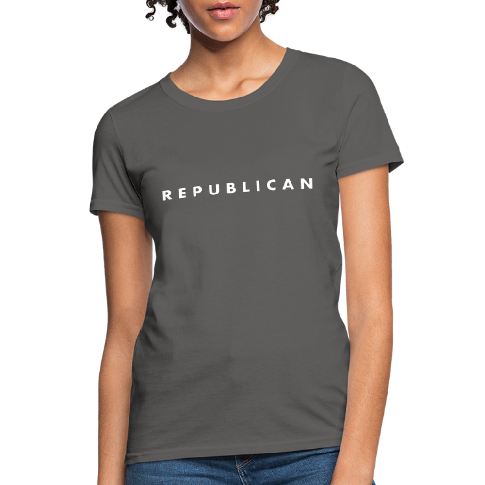 Republican Women's T-Shirt (White Letters) - charcoal