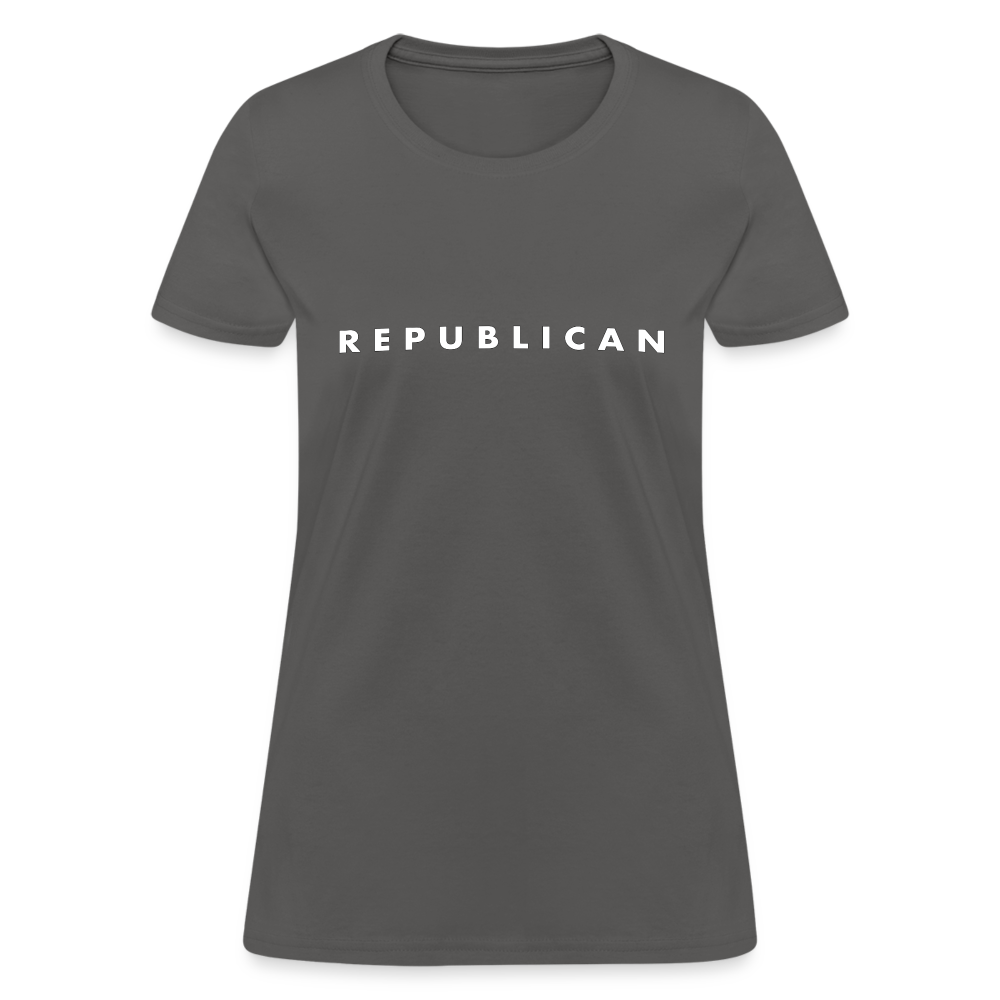 Republican Women's T-Shirt (White Letters) - charcoal