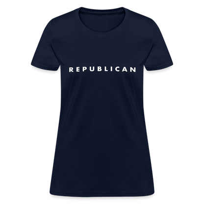 Republican Women's T-Shirt (White Letters) - navy