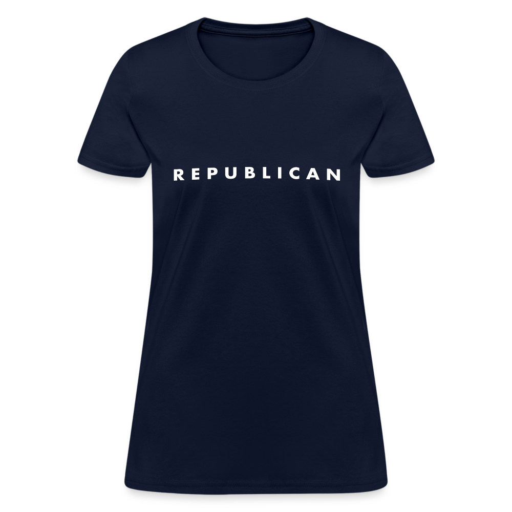 Republican Women's T-Shirt (White Letters) - navy