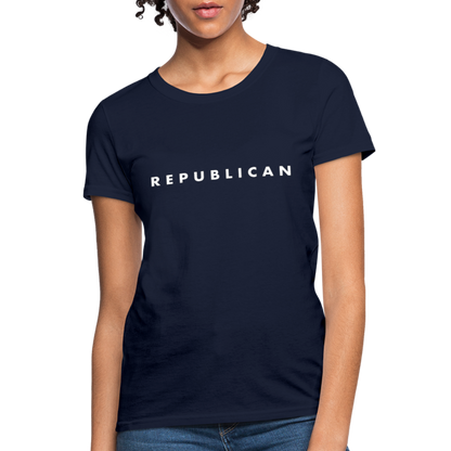 Republican Women's T-Shirt (White Letters) - navy