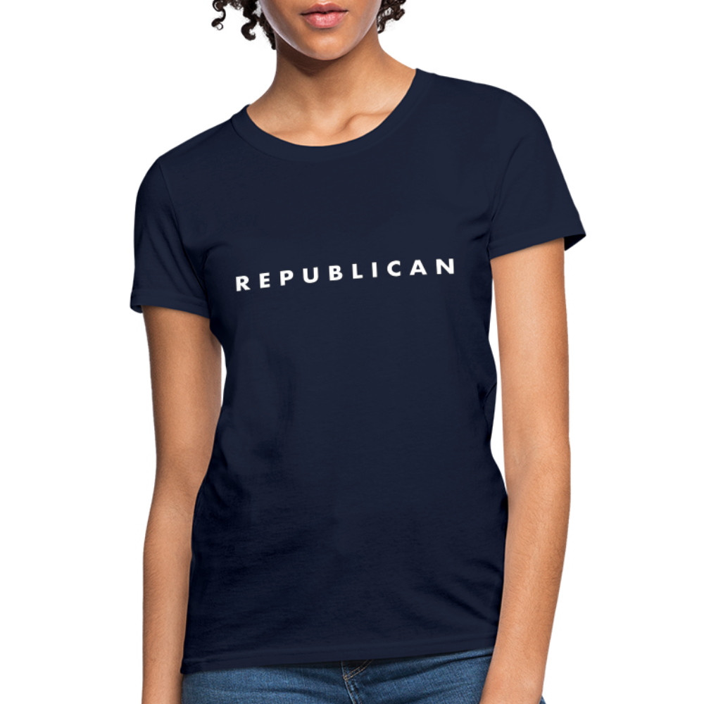 Republican Women's T-Shirt (White Letters) - navy