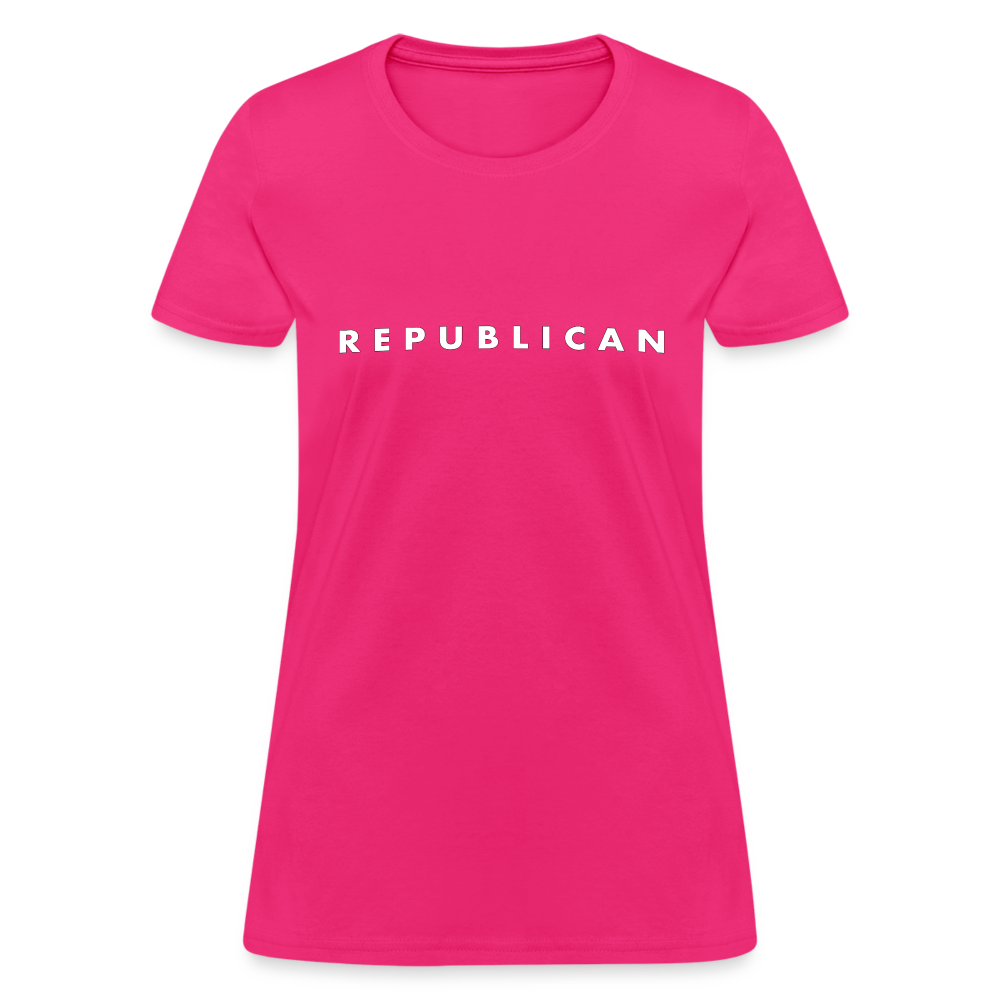 Republican Women's T-Shirt (White Letters) - fuchsia