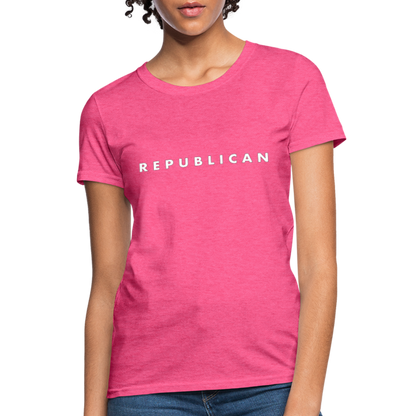 Republican Women's T-Shirt (White Letters) - heather pink