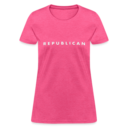 Republican Women's T-Shirt (White Letters) - heather pink