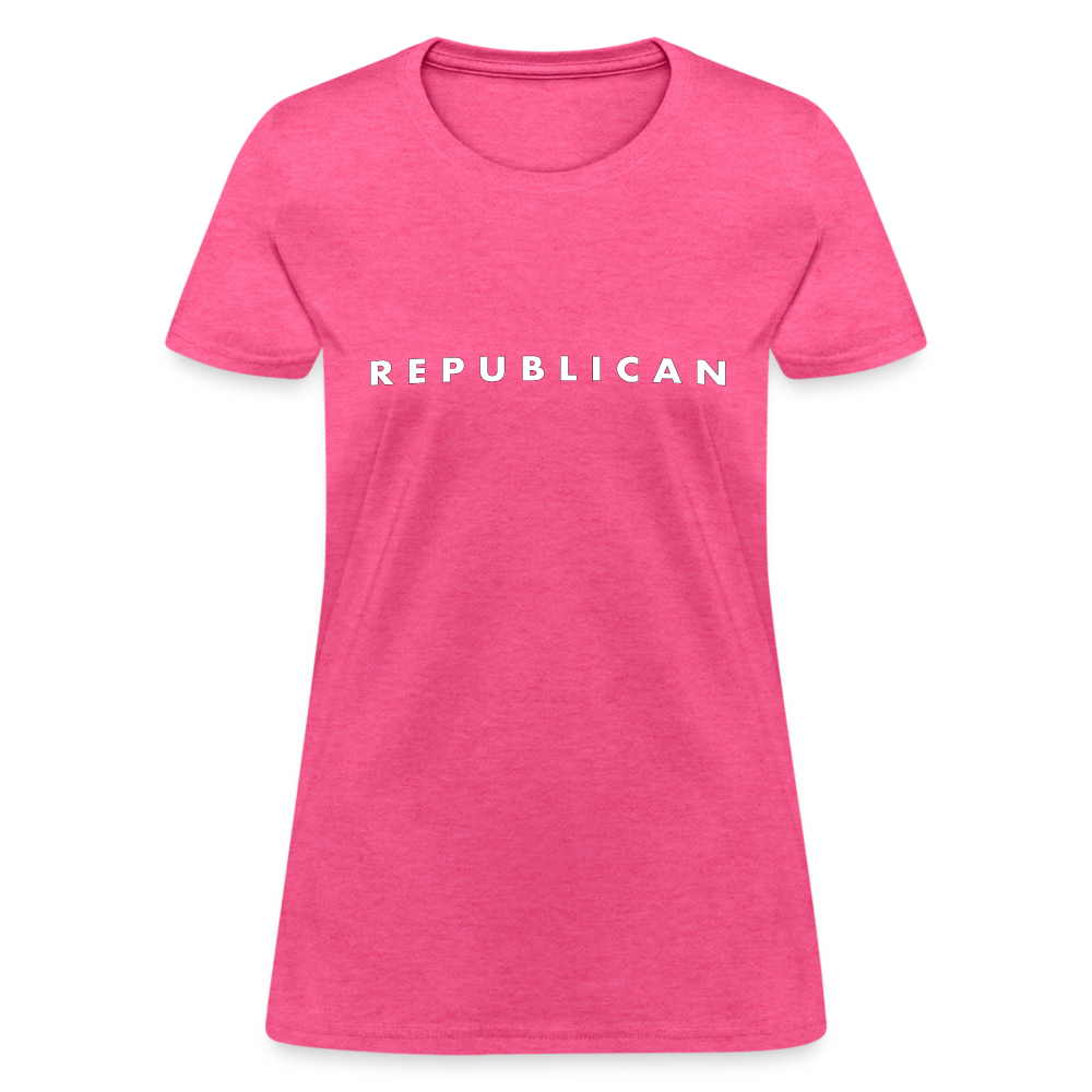 Republican Women's T-Shirt (White Letters) - heather pink
