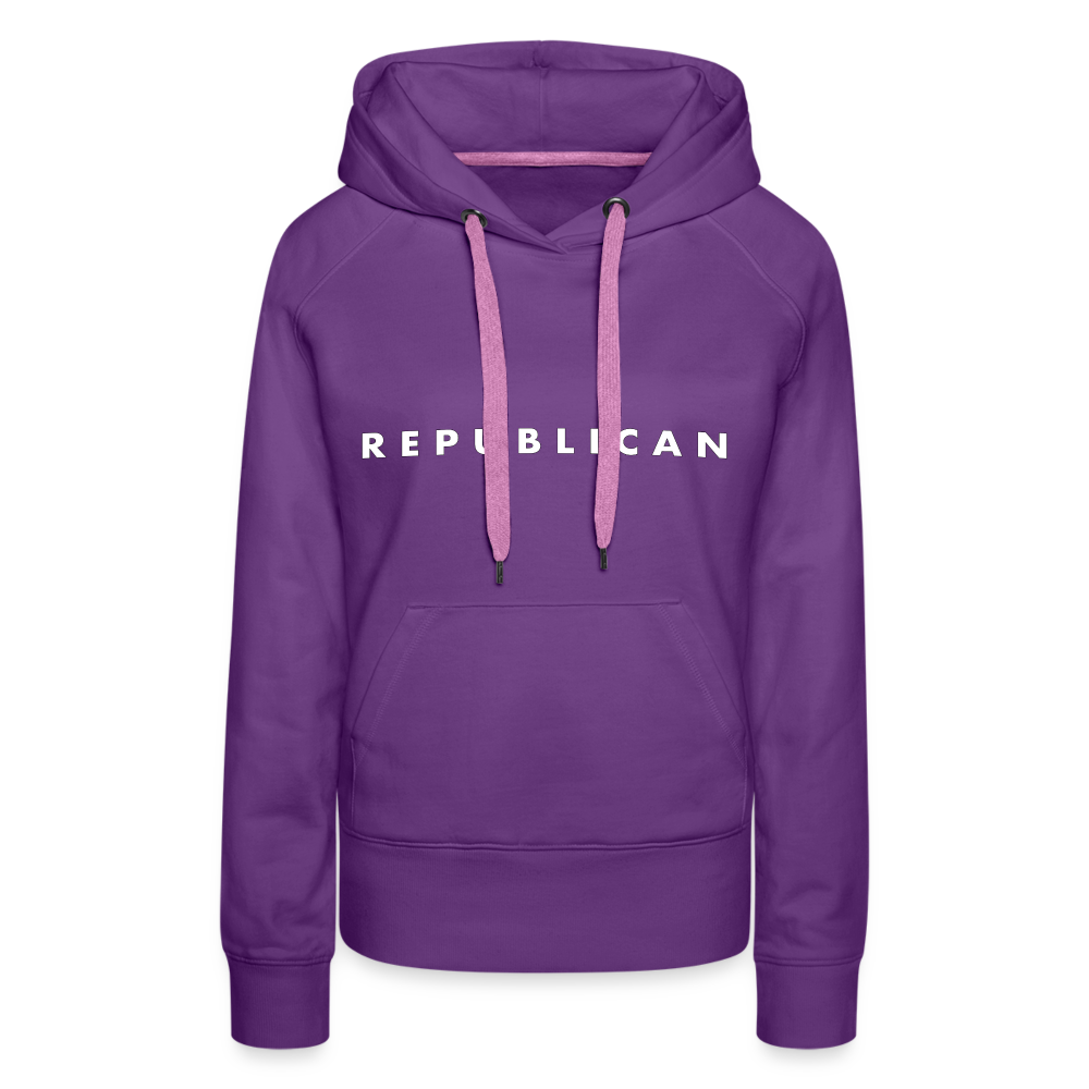 Republican Women’s Premium Hoodie (White Letters) - purple 