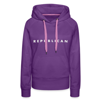 Republican Women’s Premium Hoodie (White Letters) - purple 