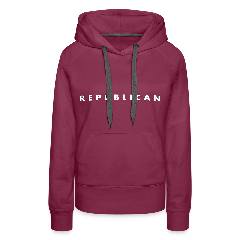 Republican Women’s Premium Hoodie (White Letters) - burgundy