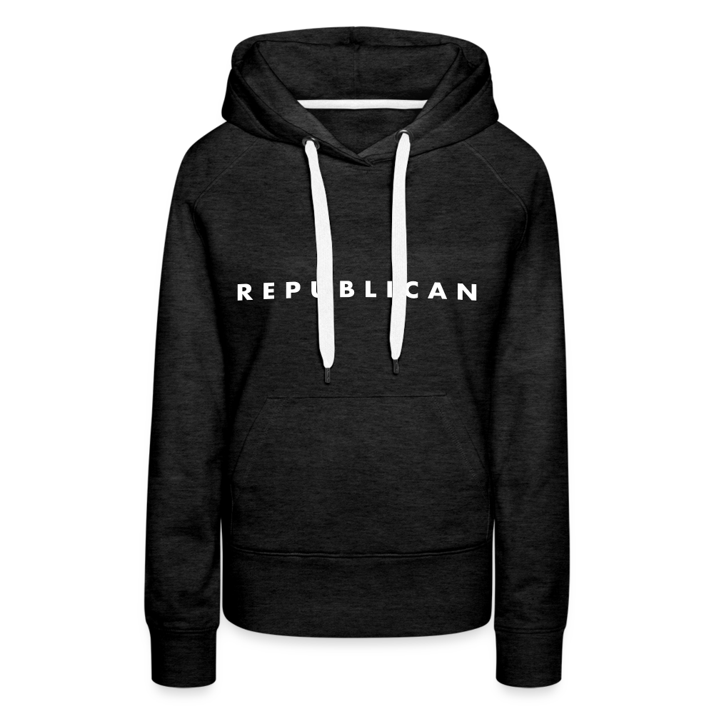 Republican Women’s Premium Hoodie (White Letters) - charcoal grey