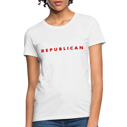 Republican Women's T-Shirt (Red Letters) - white