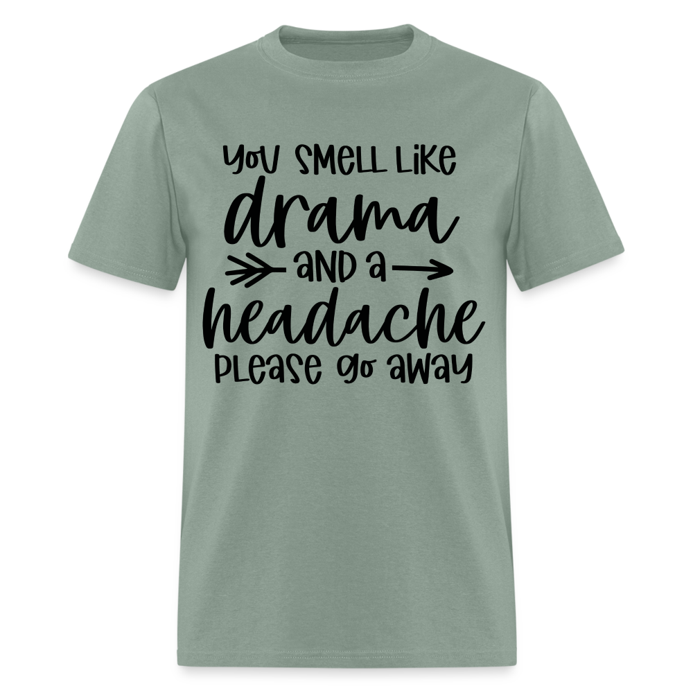You Smell Like Drama and a Headache T-Shirt - sage