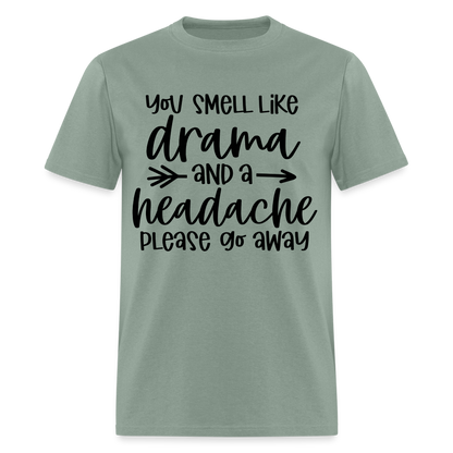 You Smell Like Drama and a Headache T-Shirt - sage