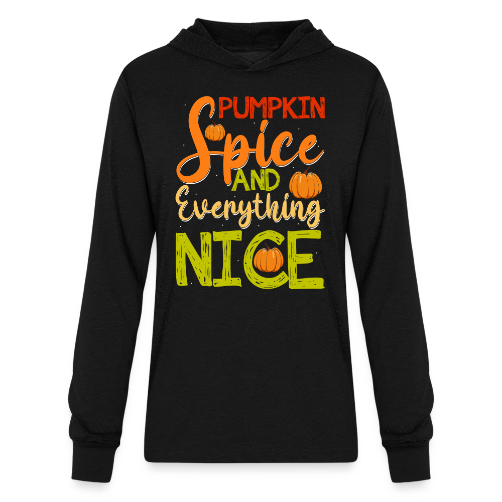 Pumpkin Spice and Everything Nice Long Sleeve Hoodie Shirt - black