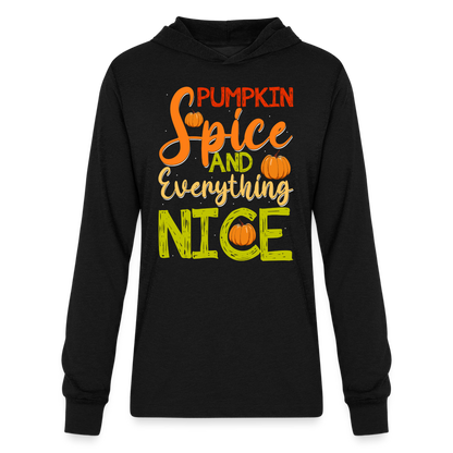 Pumpkin Spice and Everything Nice Long Sleeve Hoodie Shirt - black