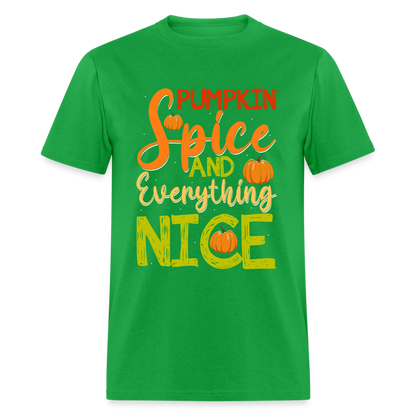 Pumpkin Spice and Everything Nice T-Shirt - bright green