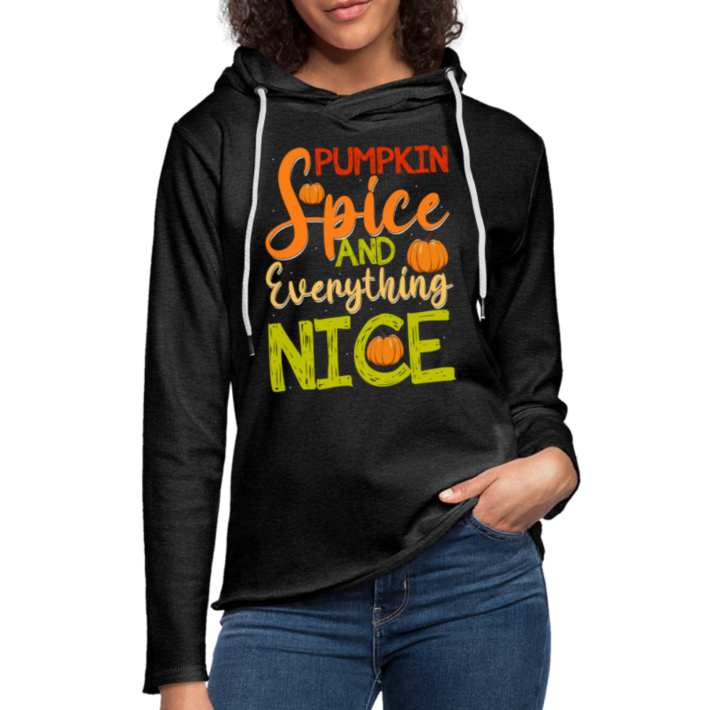 Pumpkin Spice and Everything Nice Lightweight Terry Hoodie - charcoal grey