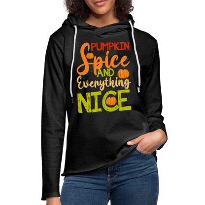 Pumpkin Spice and Everything Nice Lightweight Terry Hoodie - charcoal grey