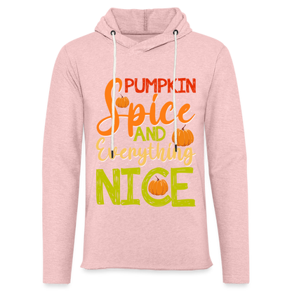 Pumpkin Spice and Everything Nice Lightweight Terry Hoodie - cream heather pink