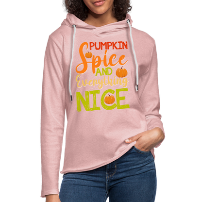 Pumpkin Spice and Everything Nice Lightweight Terry Hoodie - cream heather pink