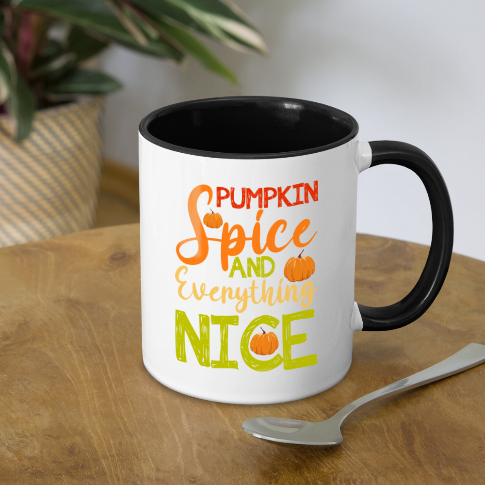 Pumpkin Spice and Everything Nice Coffee Mug - white/black