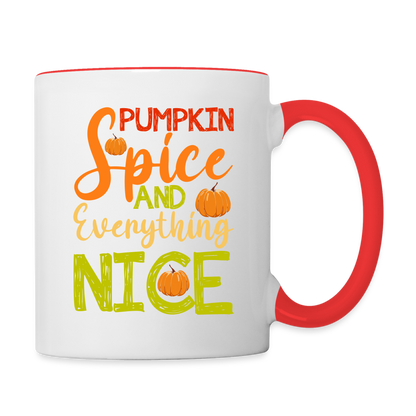 Pumpkin Spice and Everything Nice Coffee Mug - white/red