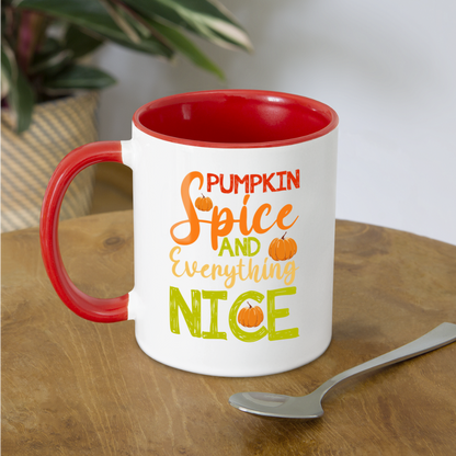 Pumpkin Spice and Everything Nice Coffee Mug - white/red