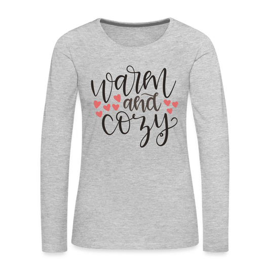 Warm and Cozy Women's Premium Long Sleeve T-Shirt - heather gray