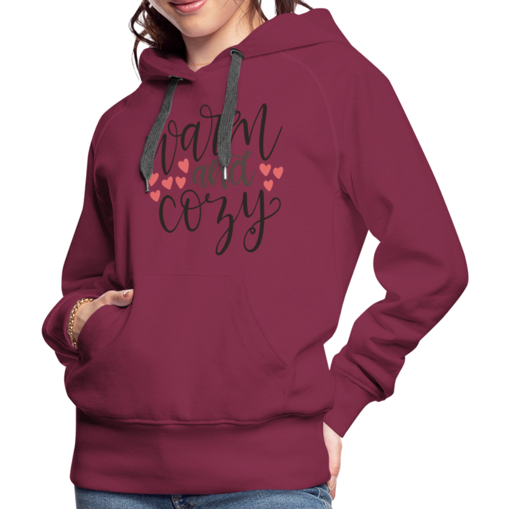 Warm and Cozy Women’s Premium Hoodie - burgundy