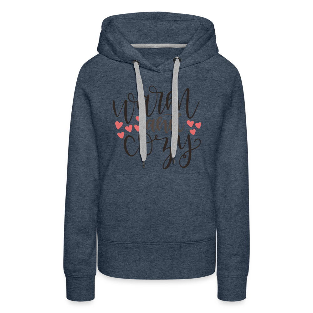 Warm and Cozy Women’s Premium Hoodie - heather denim