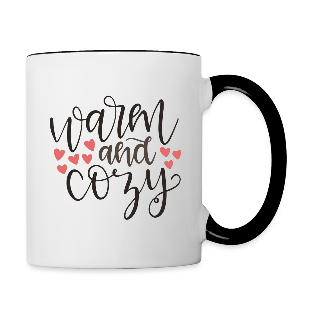 Warm and Cozy Coffee Mug - white/black