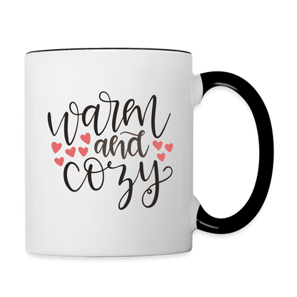 Warm and Cozy Coffee Mug - white/black