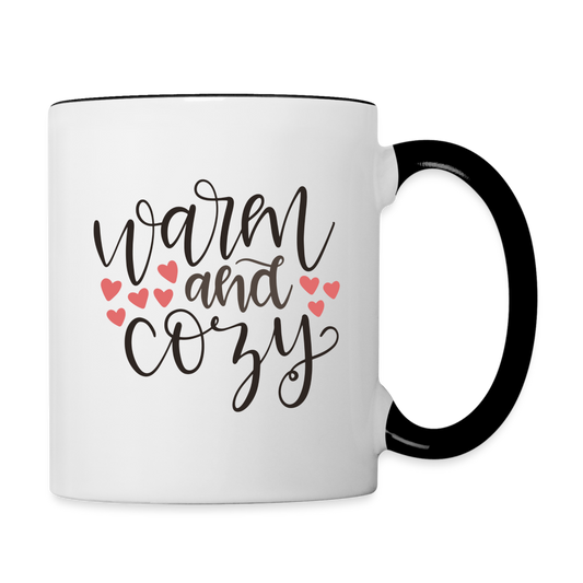 Warm and Cozy Coffee Mug - white/black