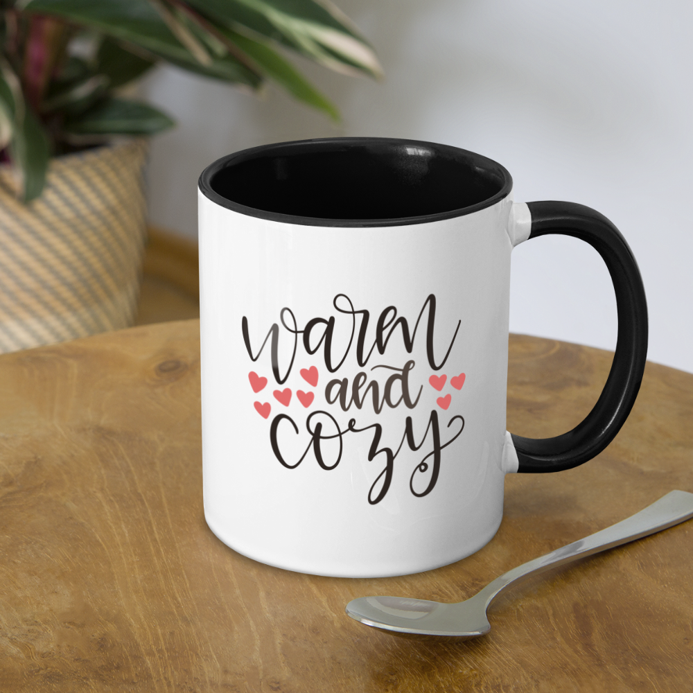 Warm and Cozy Coffee Mug - white/black