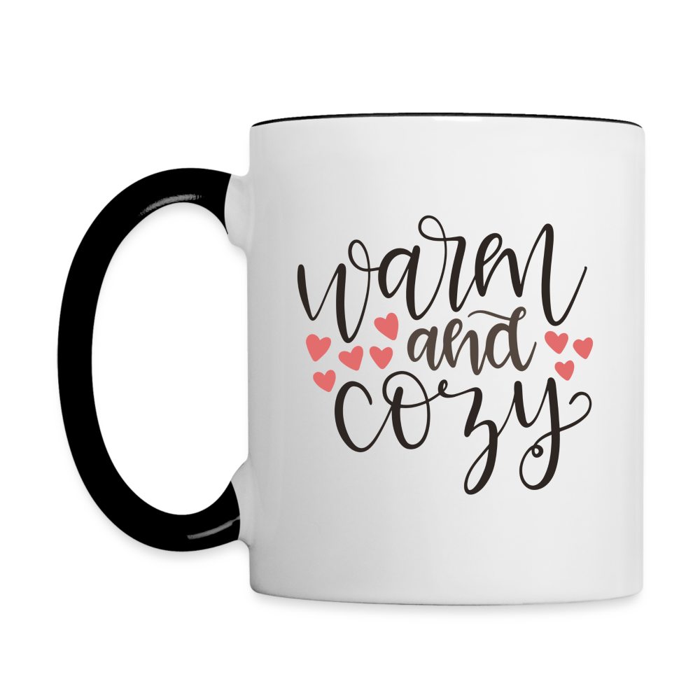 Warm and Cozy Coffee Mug - white/black