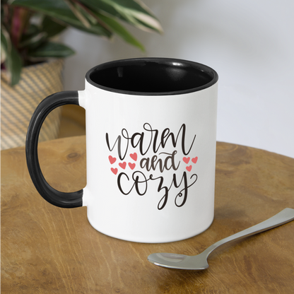 Warm and Cozy Coffee Mug - white/black