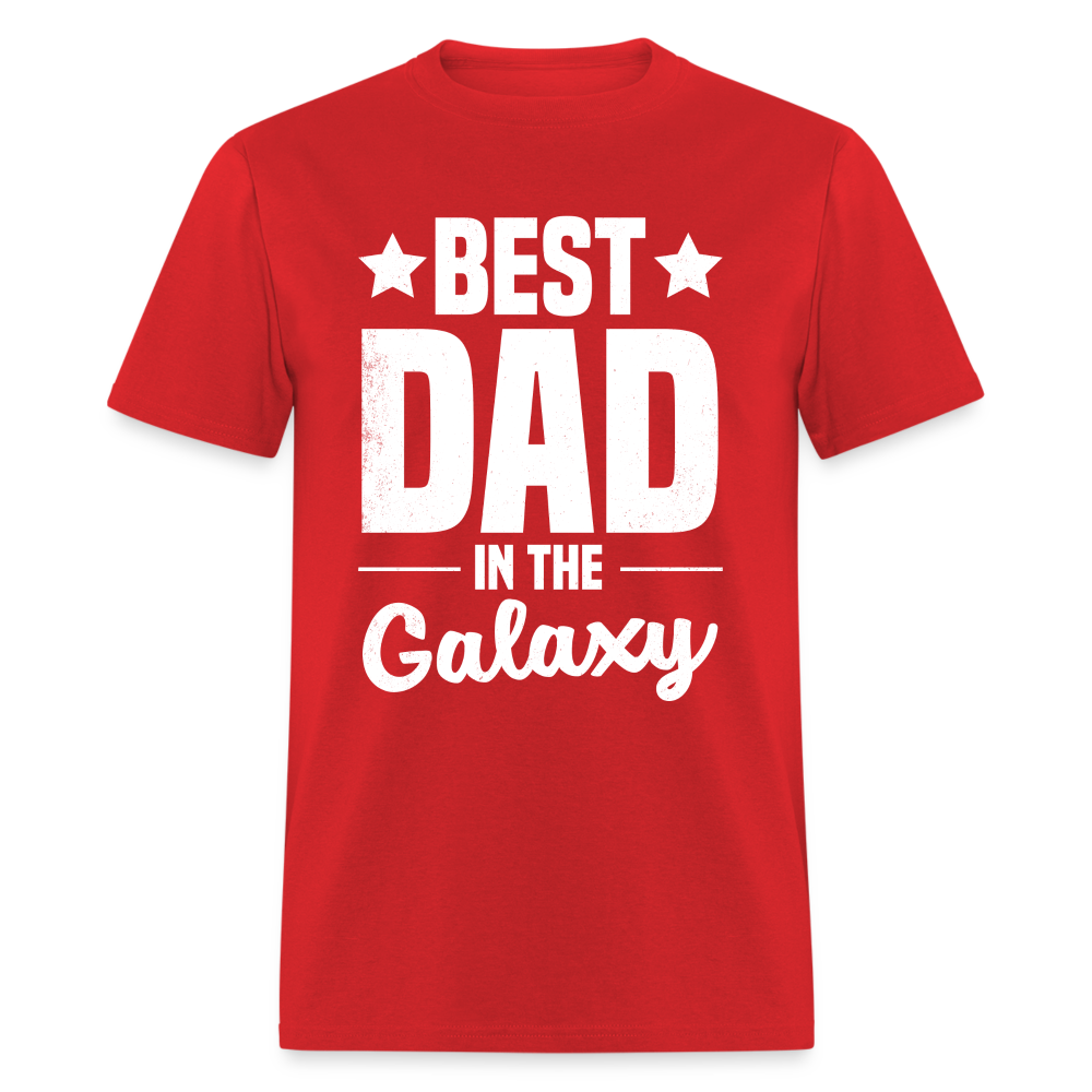 Best Dad in the Galaxy T-Shirt - red