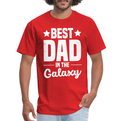 Best Dad in the Galaxy T-Shirt - red