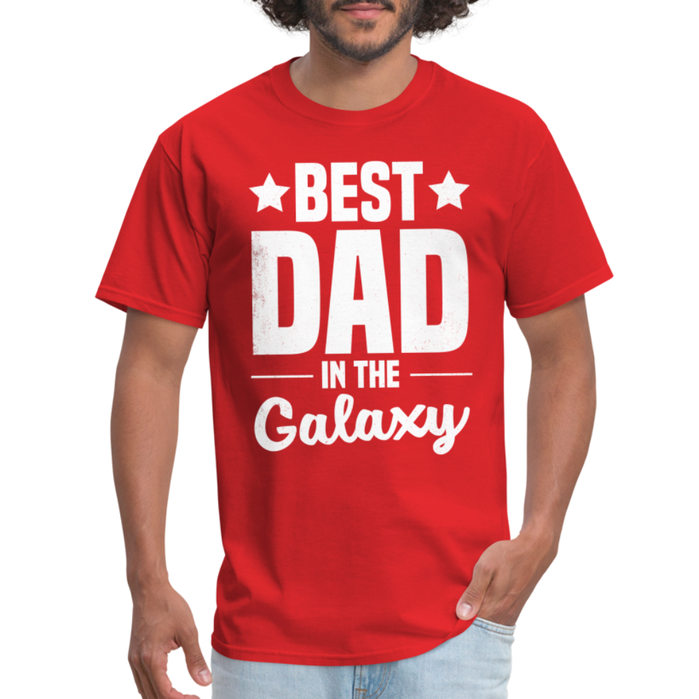 Best Dad in the Galaxy T-Shirt - red