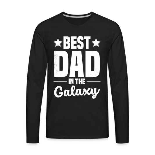 Best Dad in the Galaxy Men's Premium Long Sleeve T-Shirt - black