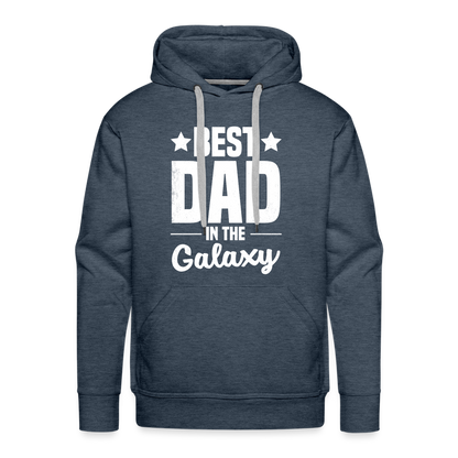 Best Dad in the Galaxy Men’s Premium Hoodie - heather denim
