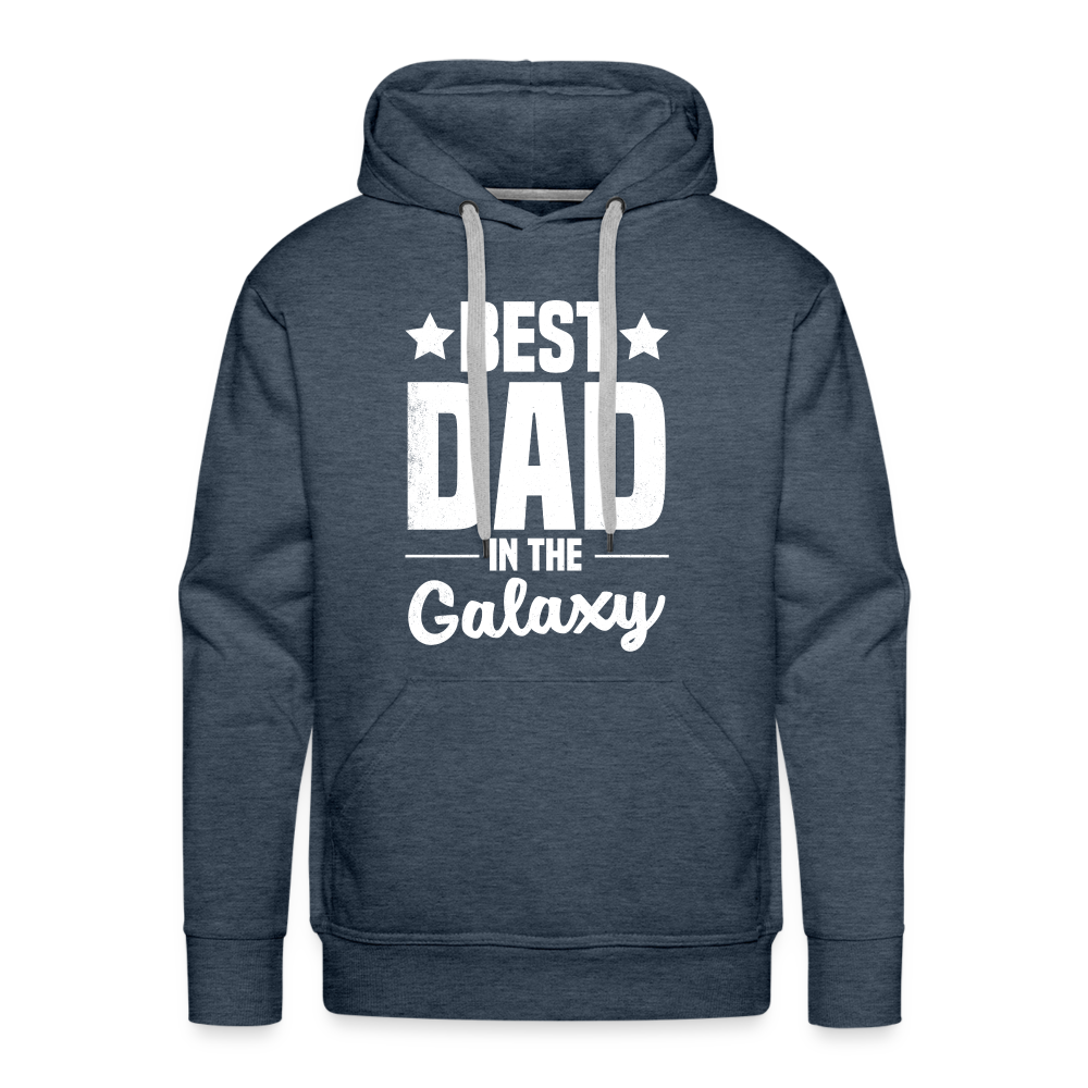 Best Dad in the Galaxy Men’s Premium Hoodie - heather denim