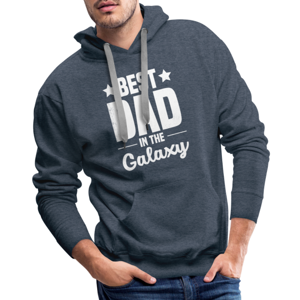 Best Dad in the Galaxy Men’s Premium Hoodie - heather denim