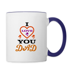 I Love You Dad Coffee Mug - white/cobalt blue