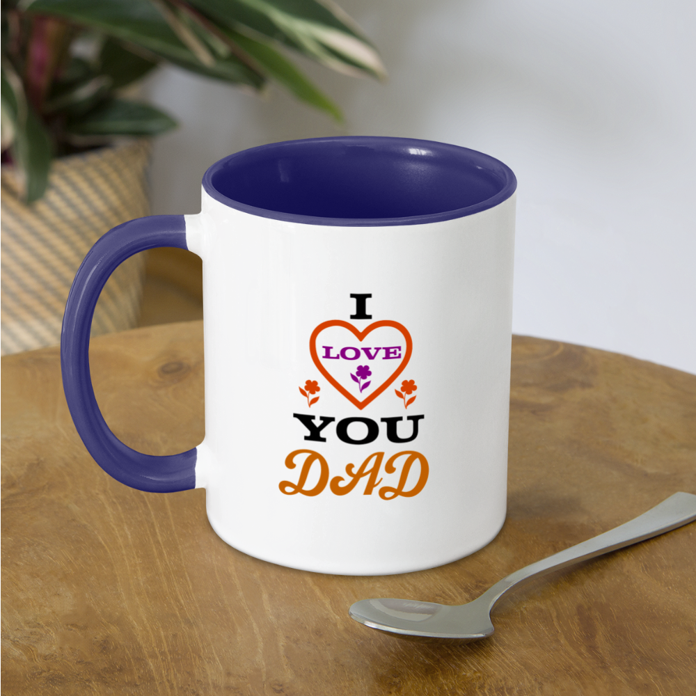 I Love You Dad Coffee Mug - white/cobalt blue