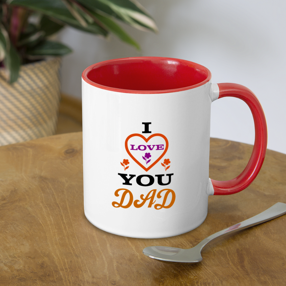 I Love You Dad Coffee Mug - white/red