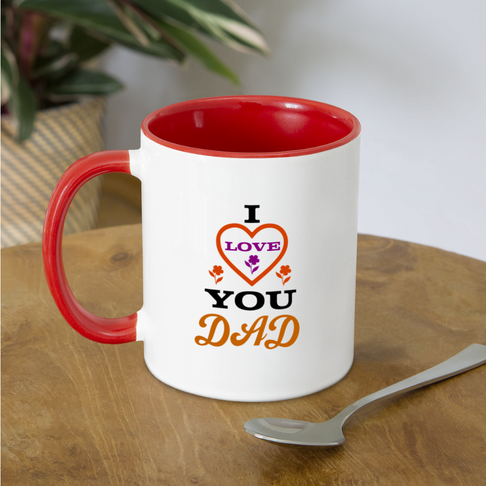 I Love You Dad Coffee Mug - white/red