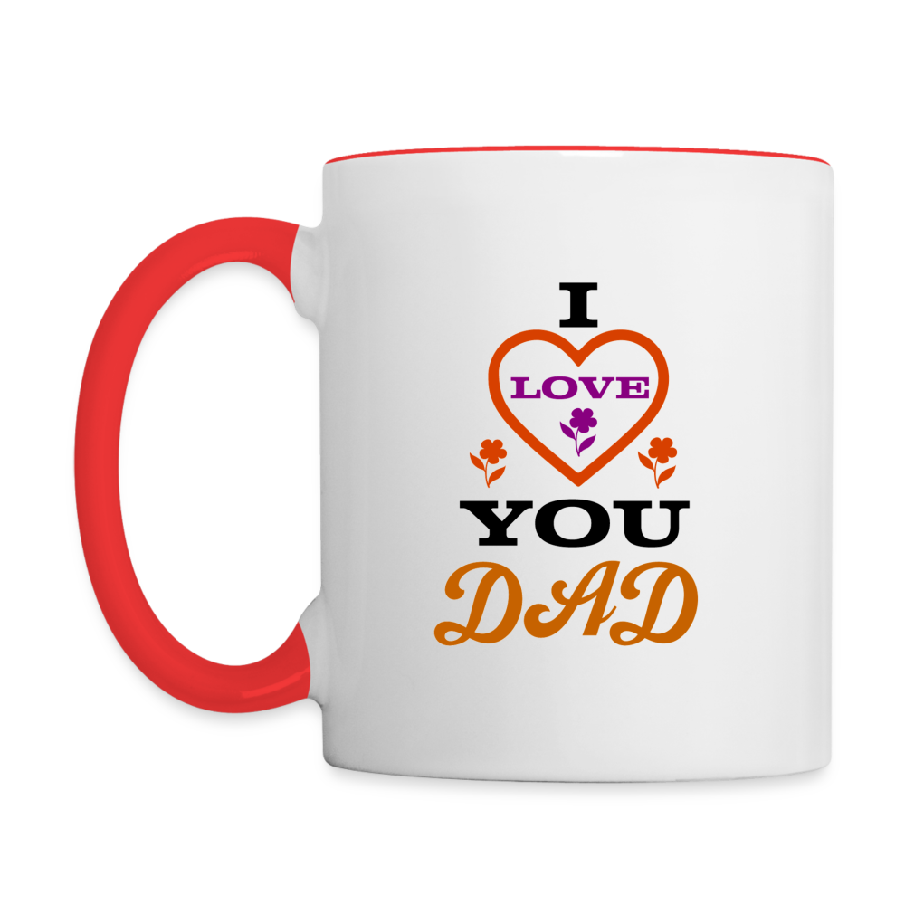 I Love You Dad Coffee Mug - white/red